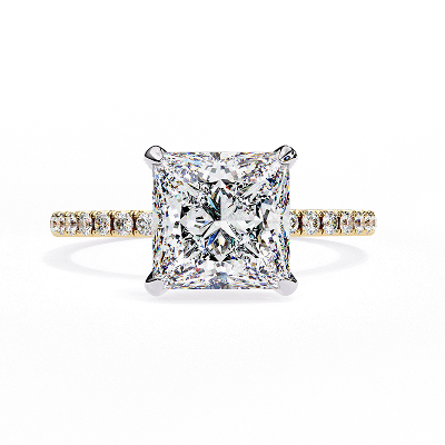 Pave Band Engagement Ring