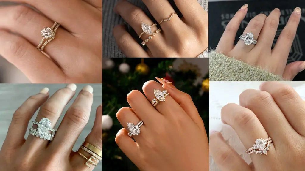 Pave Engagement Ring With Wedding Band - A Timeless Pairing of Brilliance