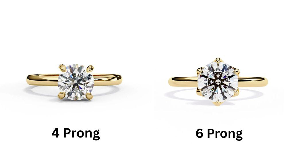 4 Prong vs 6 Prong Engagement Ring