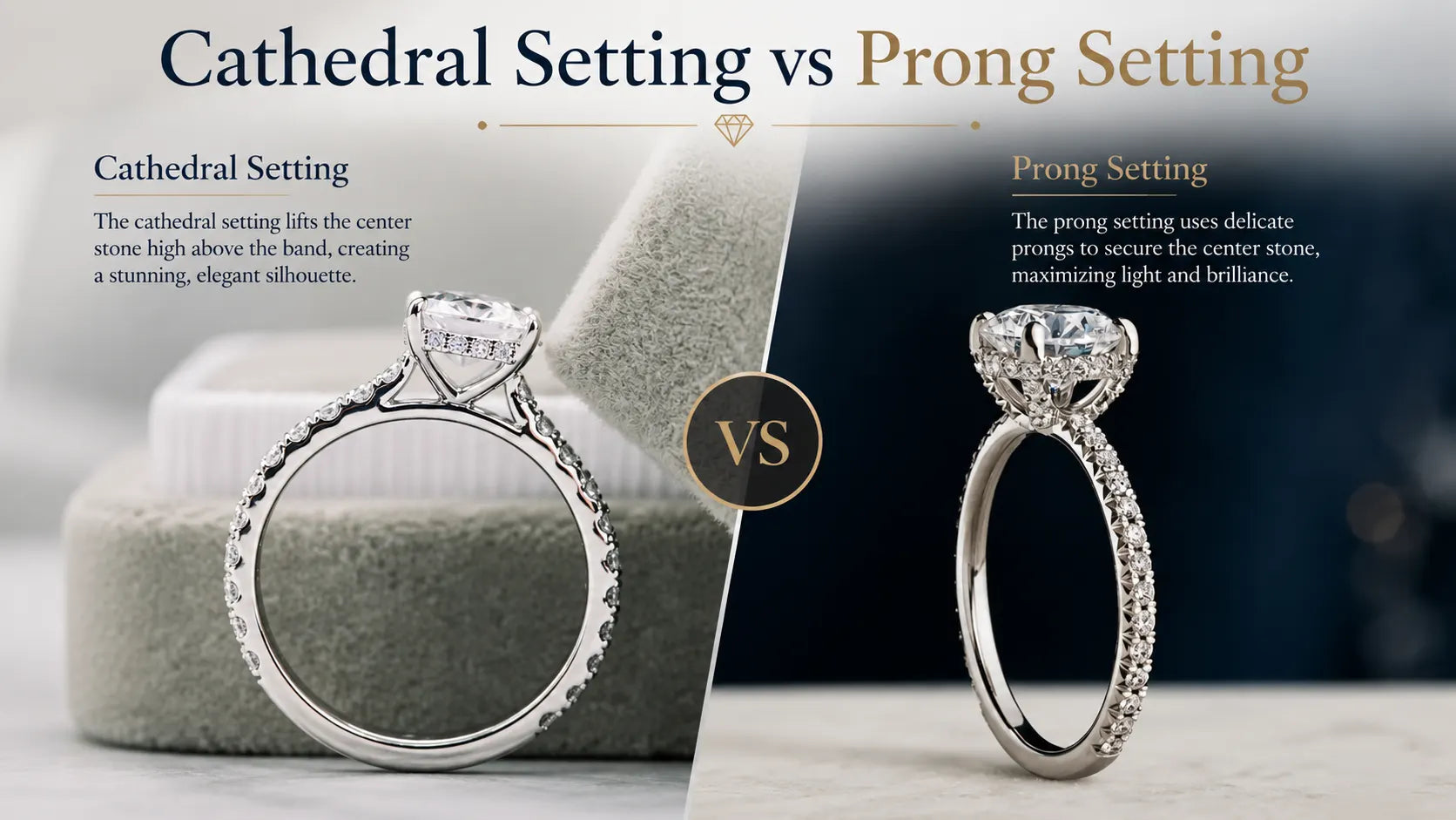 Cathedral Setting vs Prong Setting
