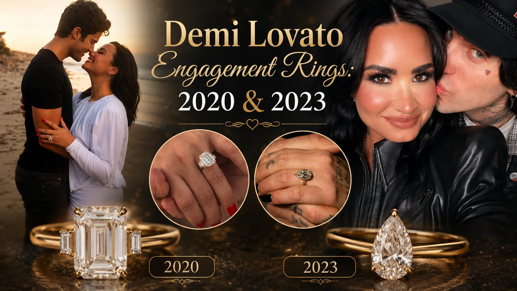 Demi Lovato Engagement Rings: 2020 & 2023 – Pear & Emerald Cut