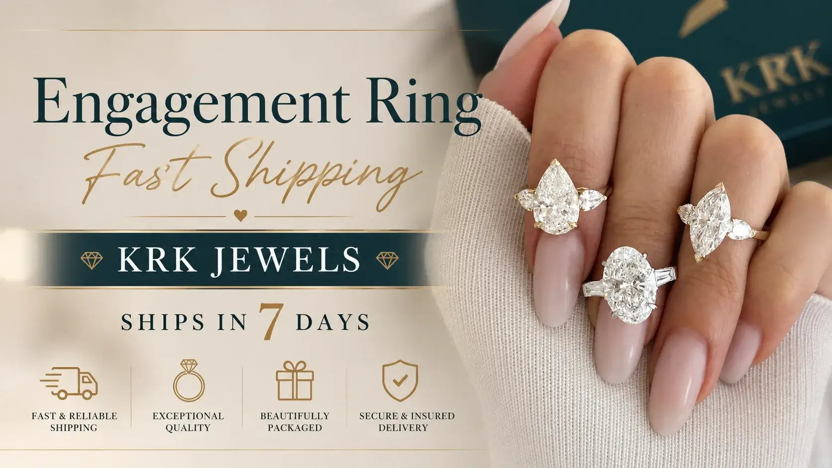 Engagement Ring Fast Shipping | KRK Jewels Ships in 7 Days