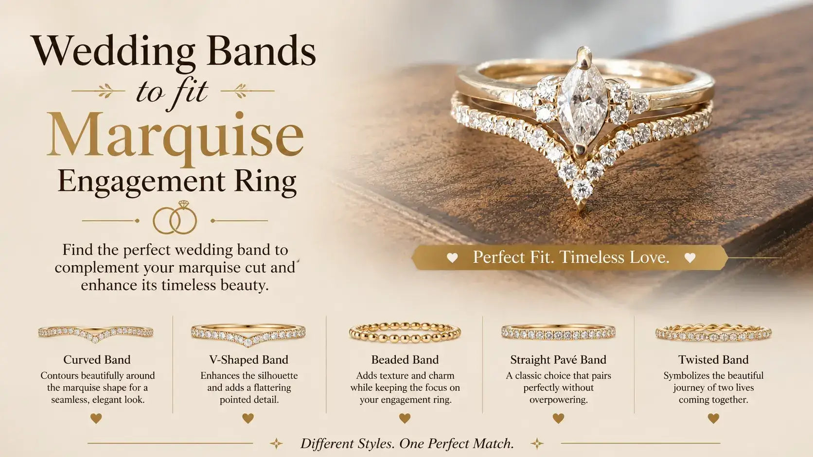 Wedding bands to fit marquise engagement ring