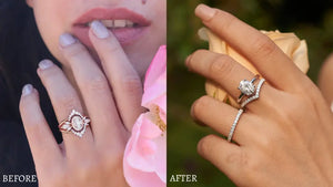 Before and After Repurposed Engagement Rings