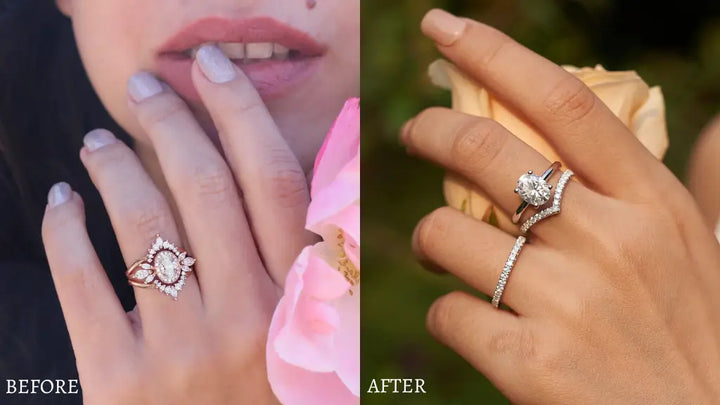 Before and After Repurposed Engagement Rings