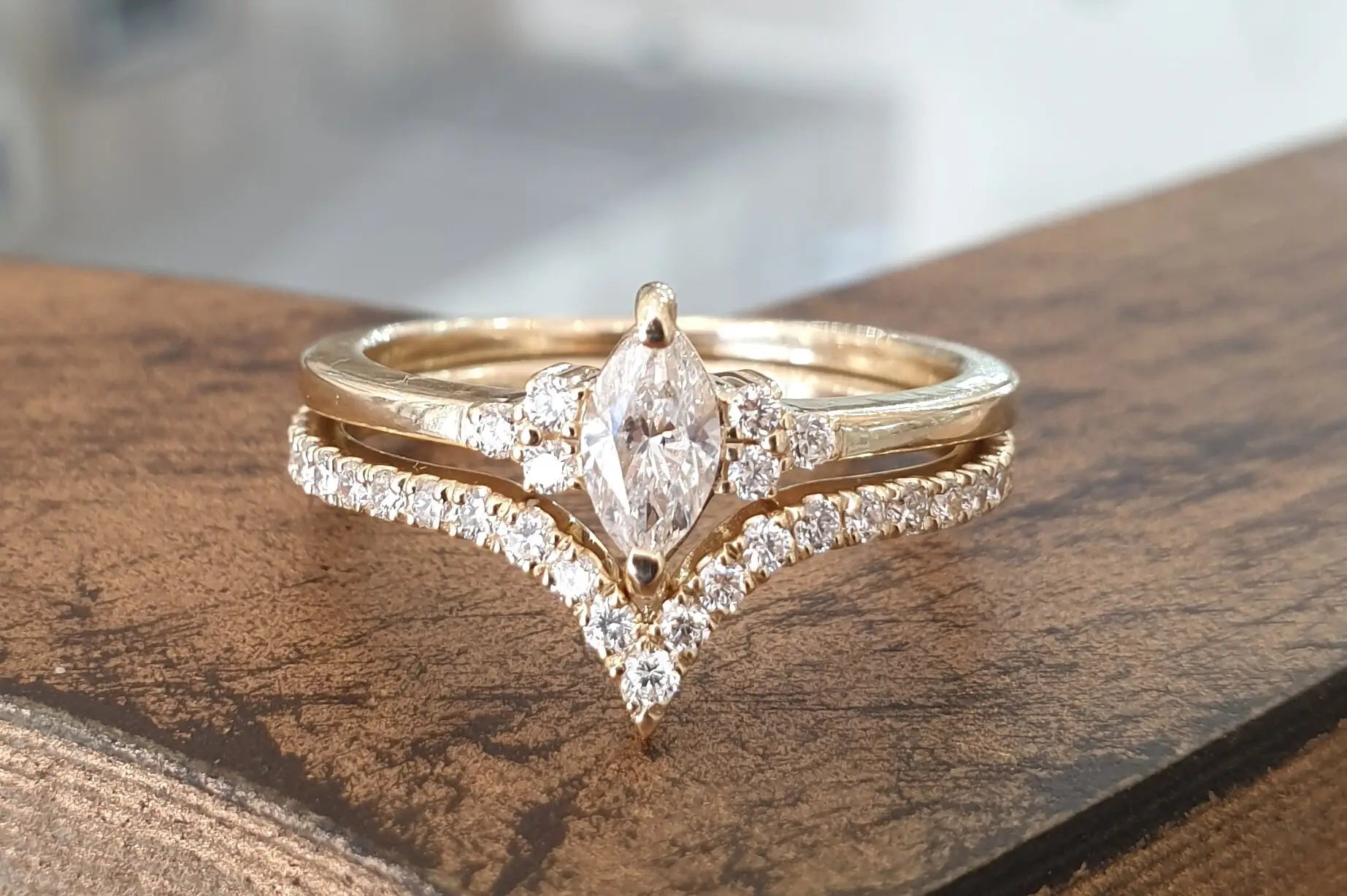 Wedding bands to fit marquise engagement ring