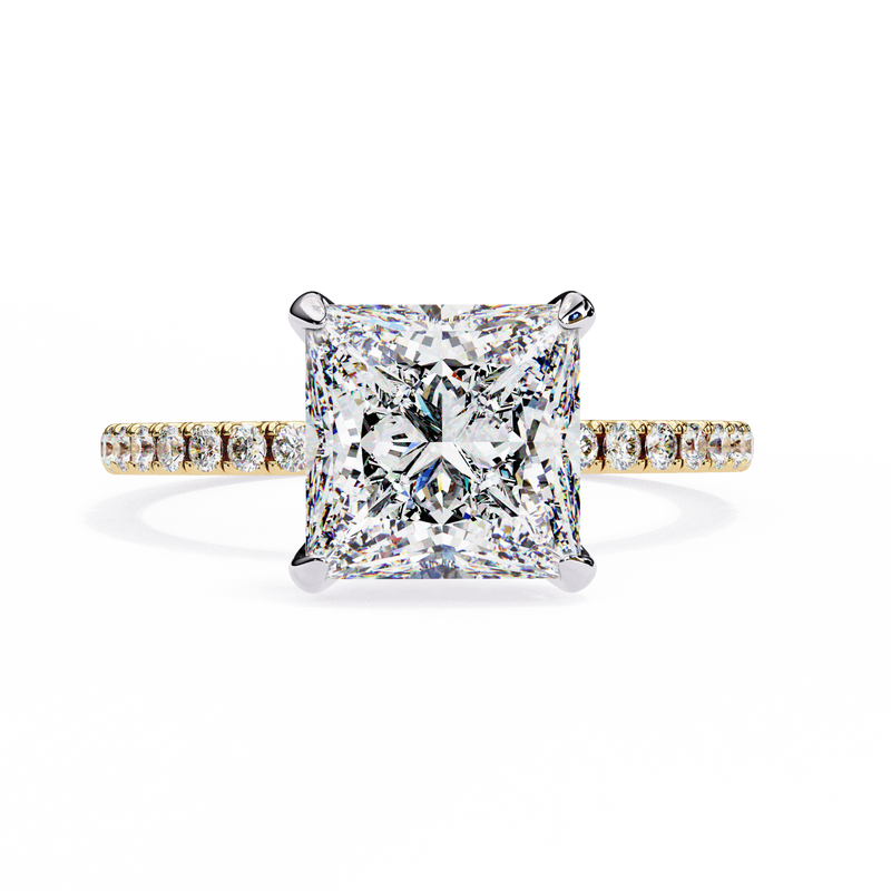 Pave Band Engagement Ring