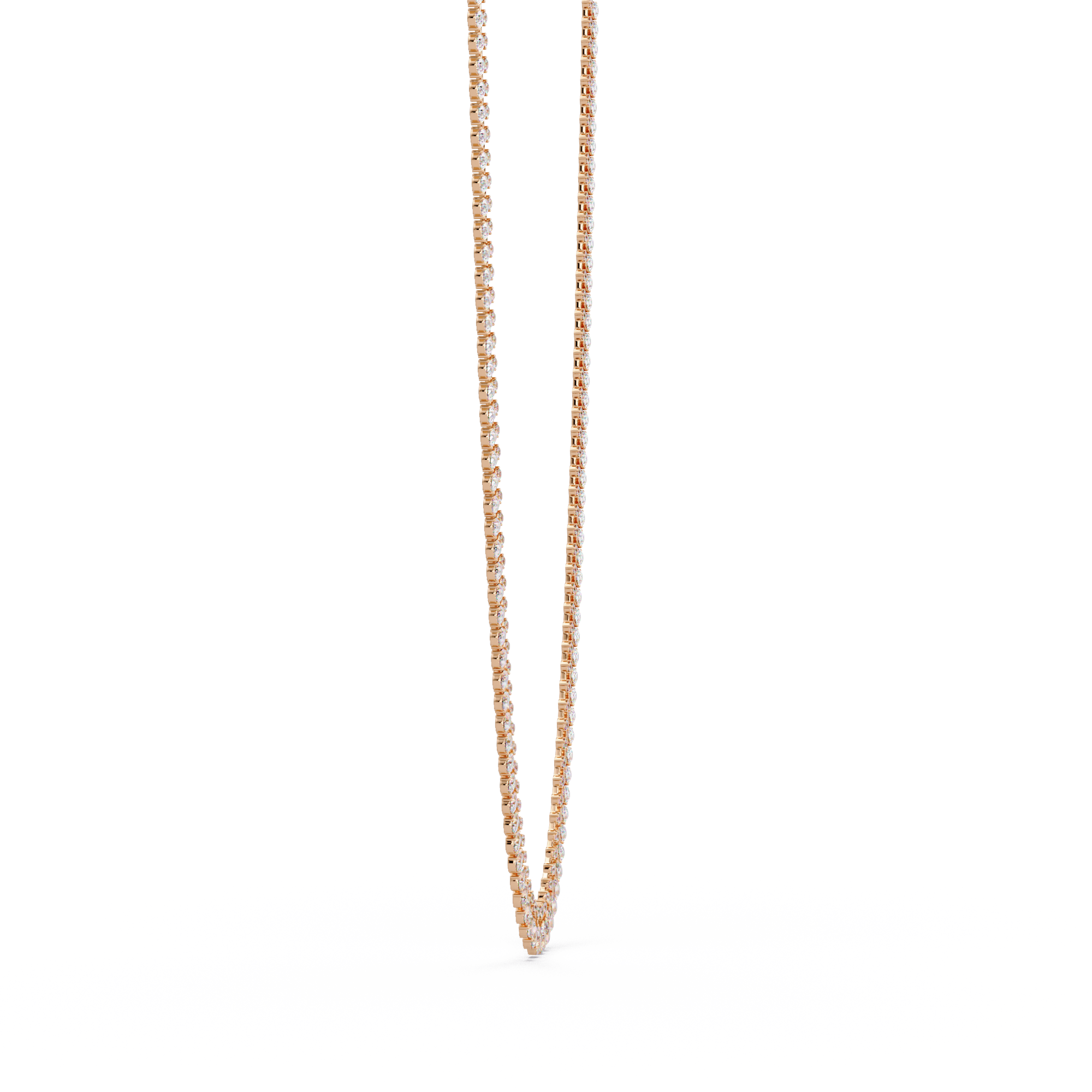 Pear & Round Moissanite Diamond Tennis Necklace