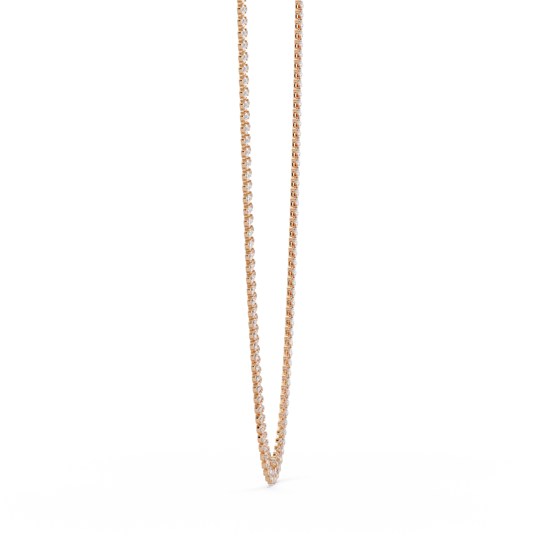 Pear & Round Moissanite Diamond Tennis Necklace