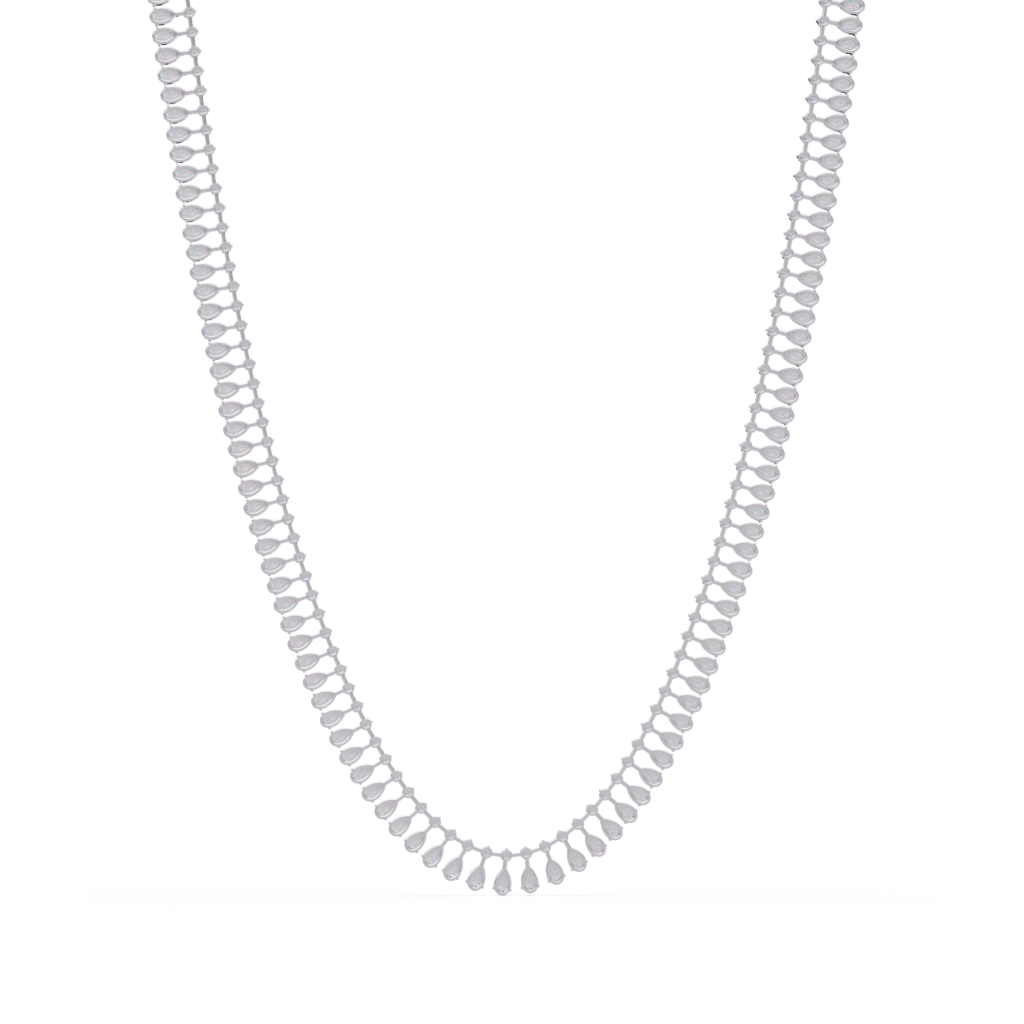 Pear & Round Moissanite Diamond Tennis Necklace
