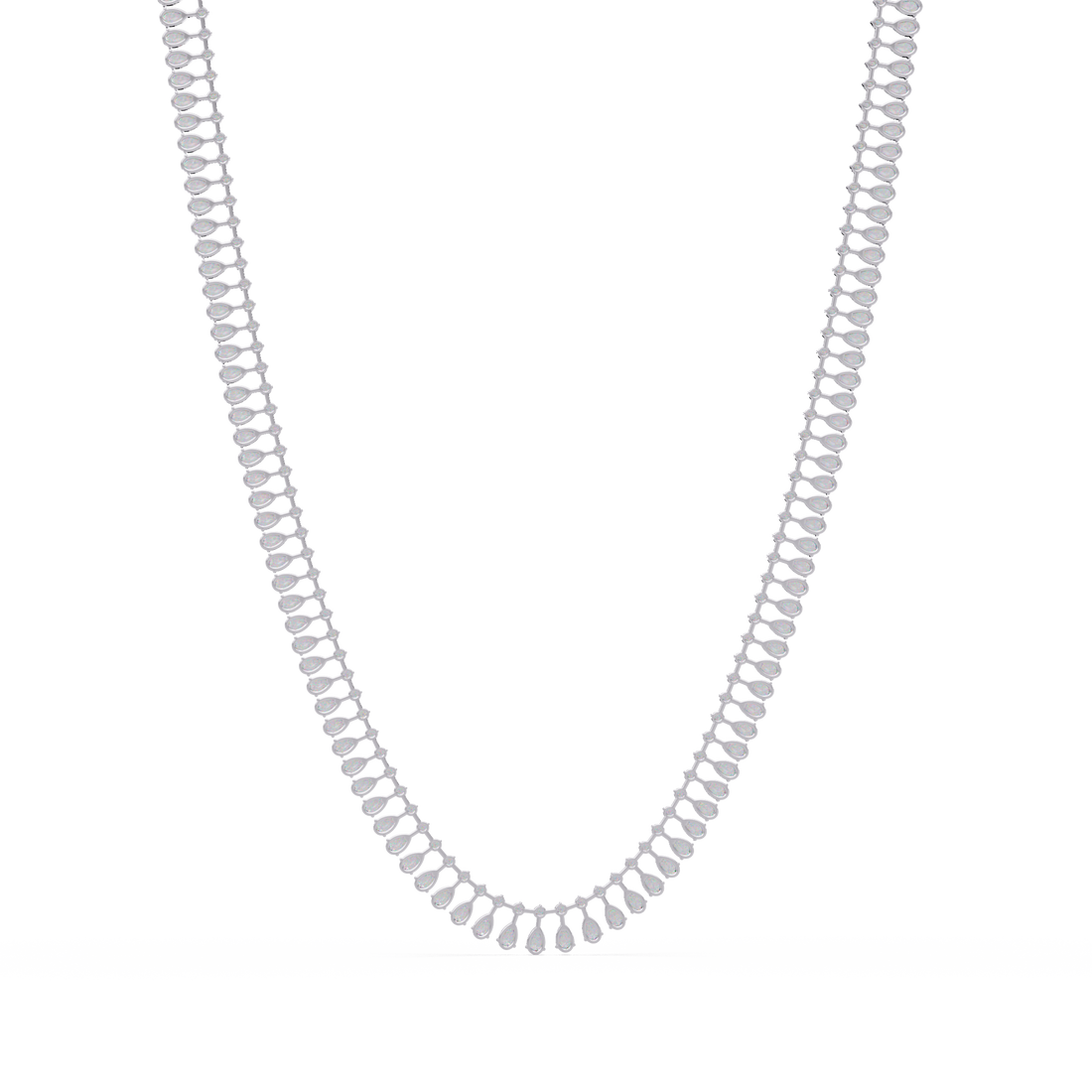 Pear & Round Moissanite Diamond Tennis Necklace