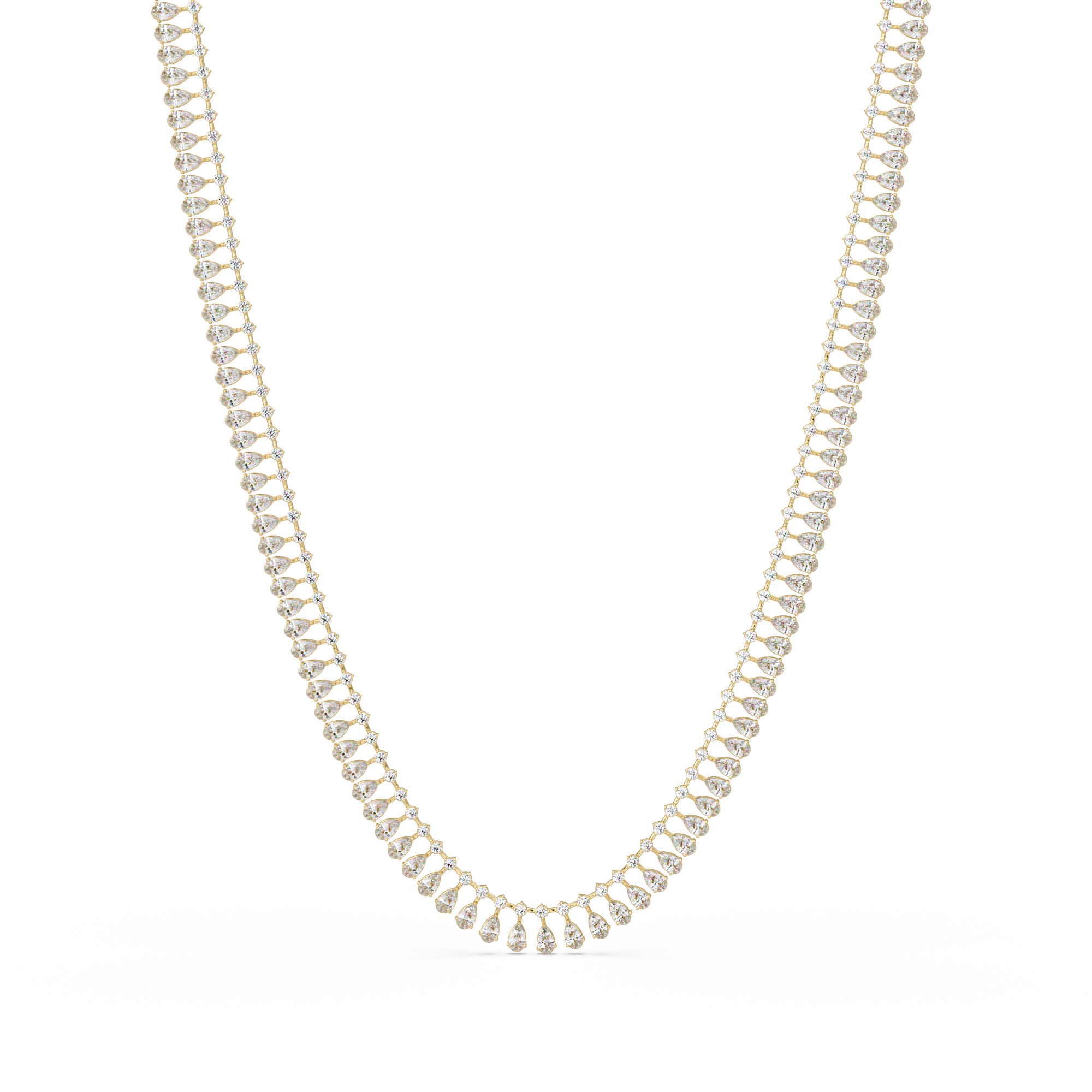 Pear & Round Moissanite Diamond Tennis Necklace