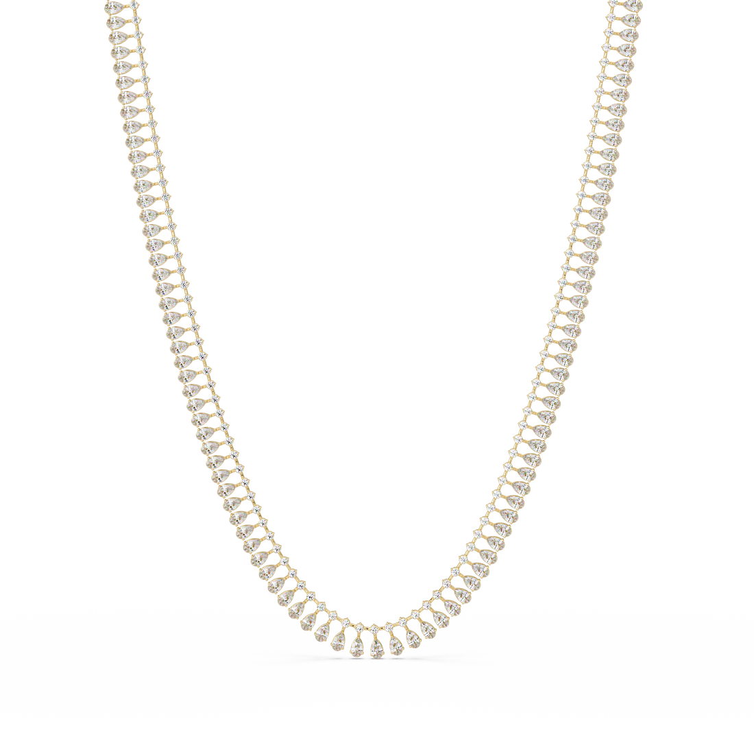 Pear & Round Moissanite Diamond Tennis Necklace