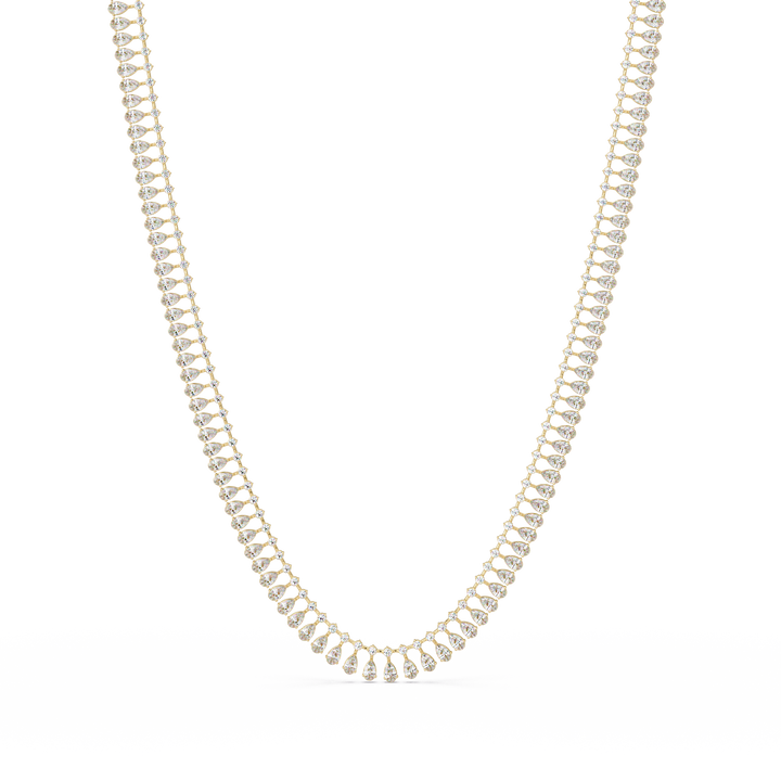 Pear & Round Moissanite Diamond Tennis Necklace