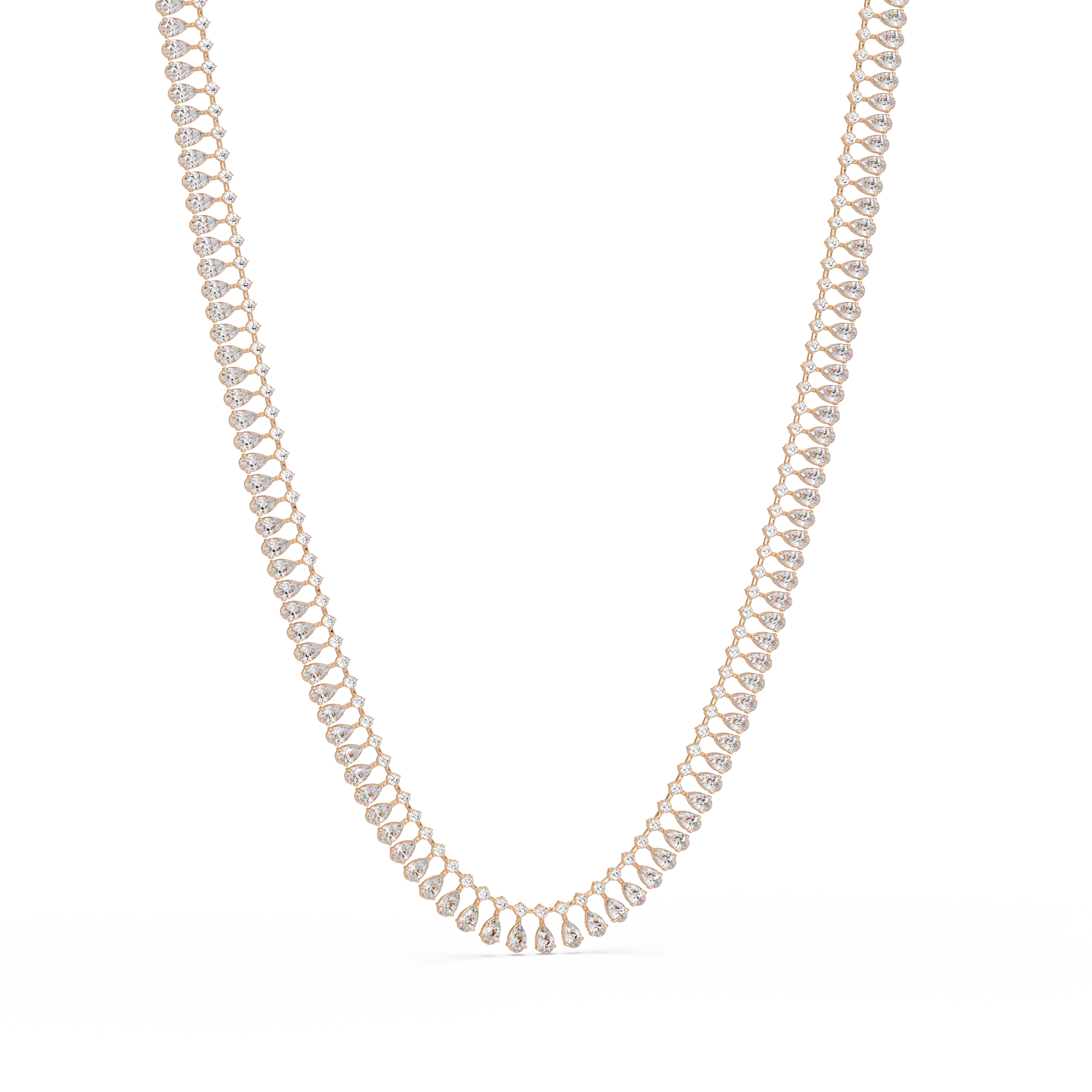 Pear & Round Moissanite Diamond Tennis Necklace