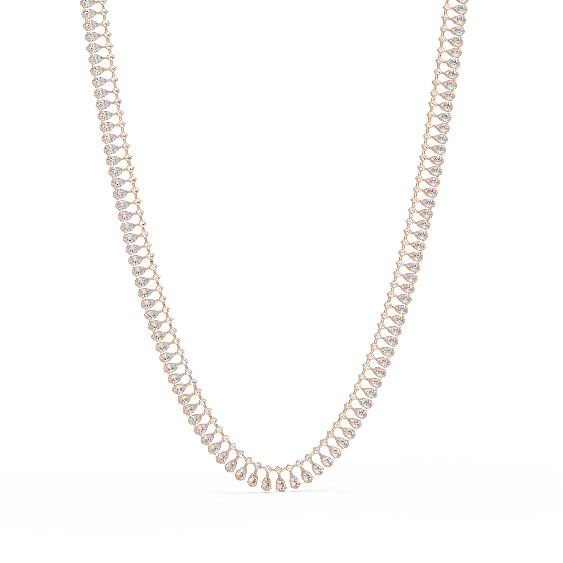 Pear & Round Moissanite Diamond Tennis Necklace