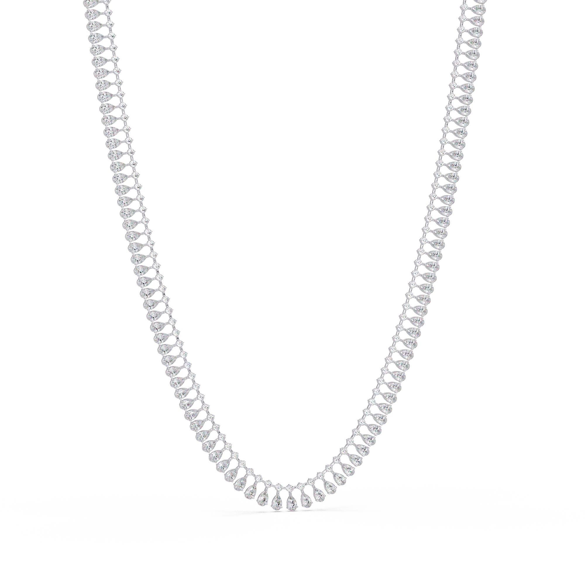 Pear & Round Moissanite Diamond Tennis Necklace