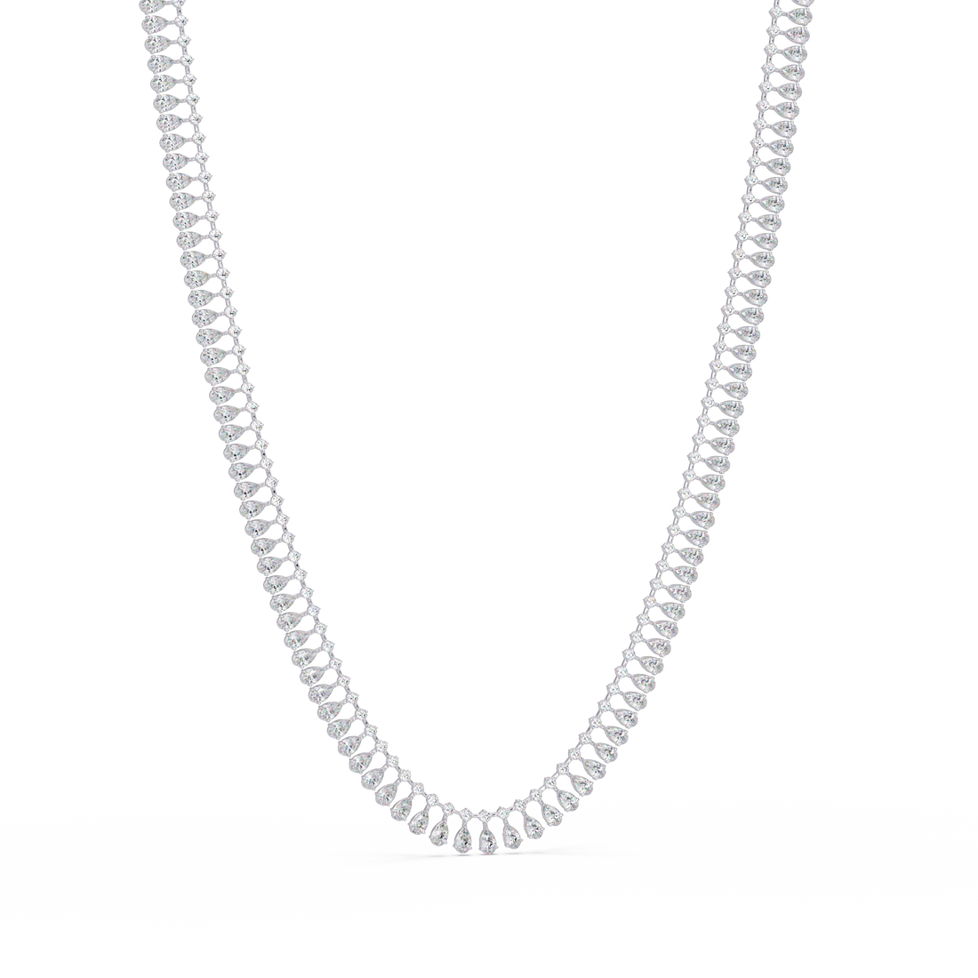 Pear & Round Moissanite Diamond Tennis Necklace