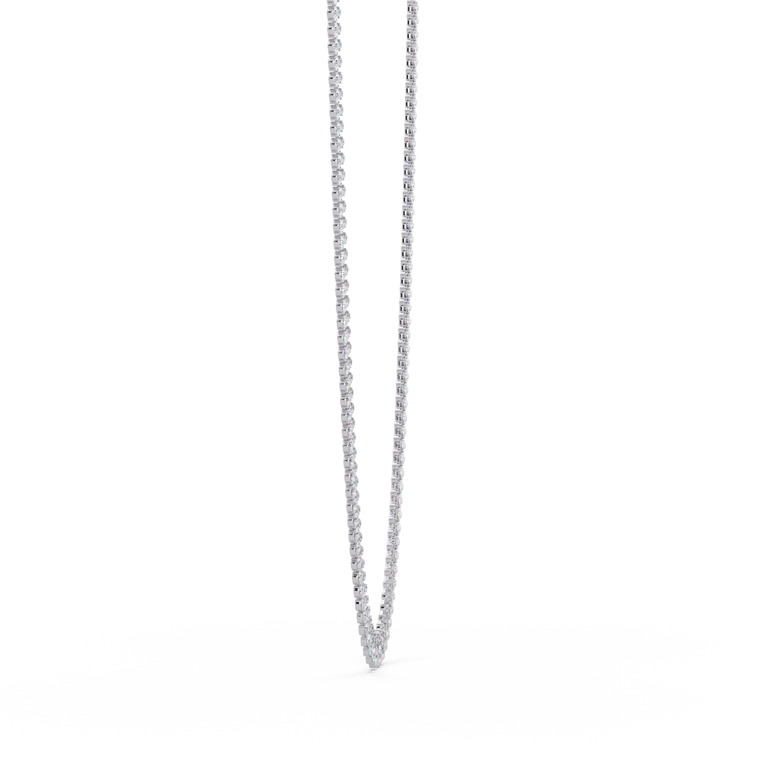 Pear & Round Moissanite Diamond Tennis Necklace