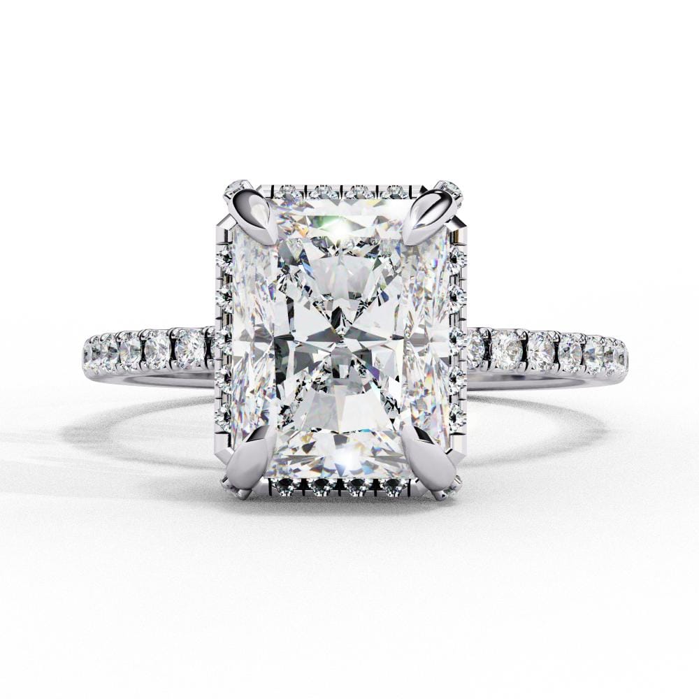 Radiant Modern Halo Engagement Ring