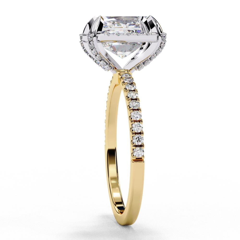 Radiant Modern Halo Engagement Ring