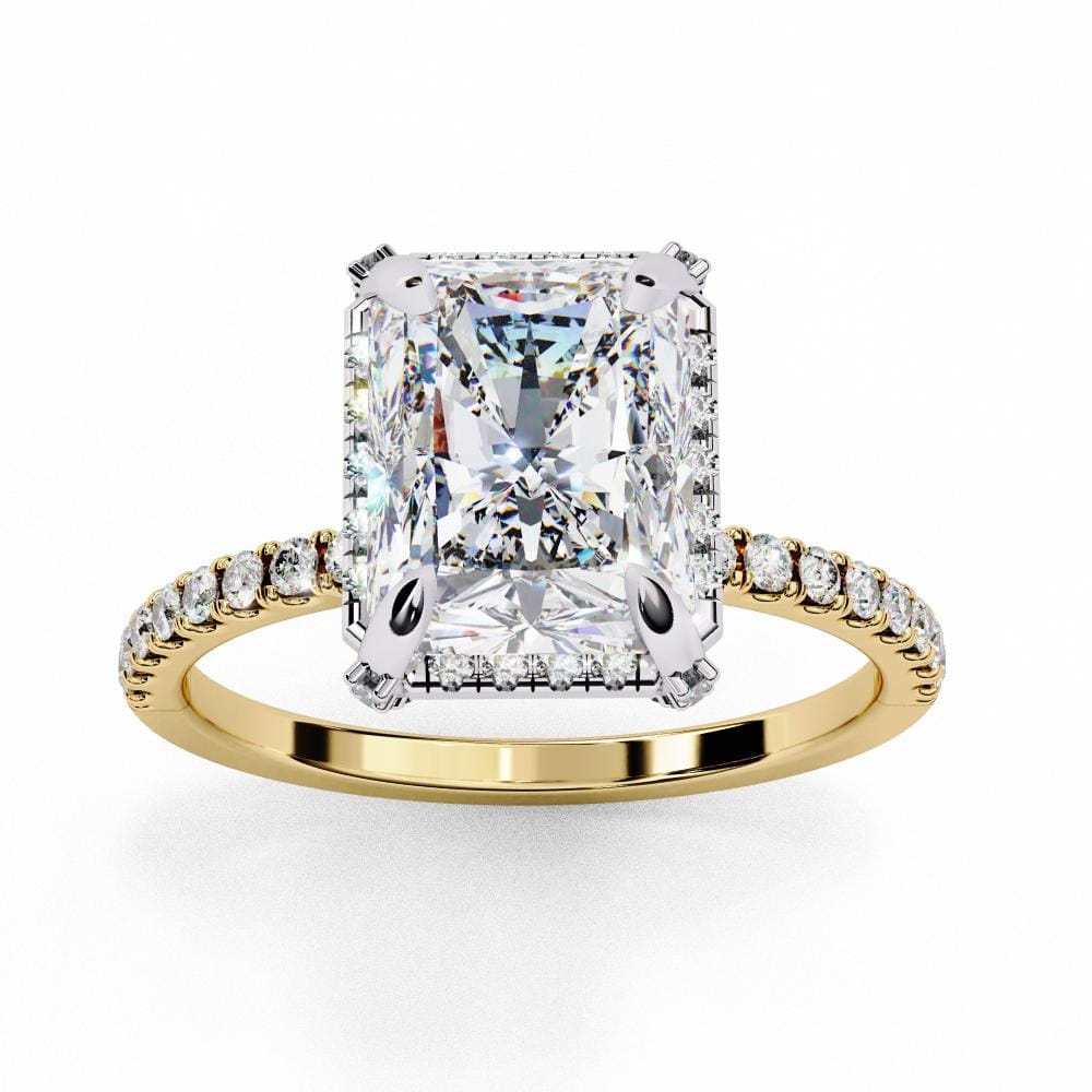 Radiant Modern Halo Engagement Ring