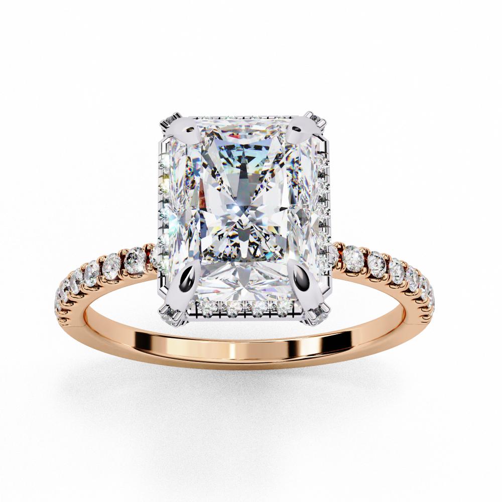 Radiant Modern Halo Engagement Ring