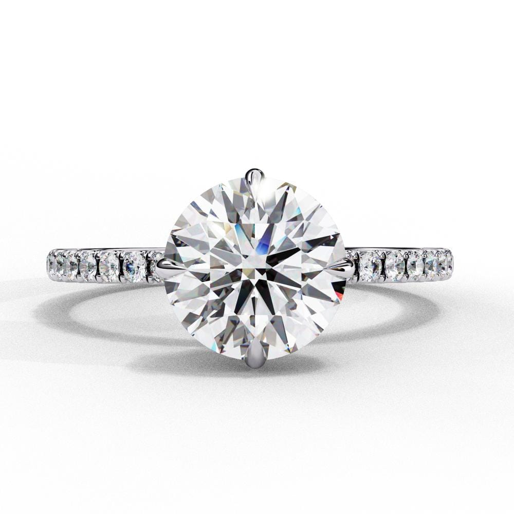 Round Hidden Halo with Pave Engagement ring