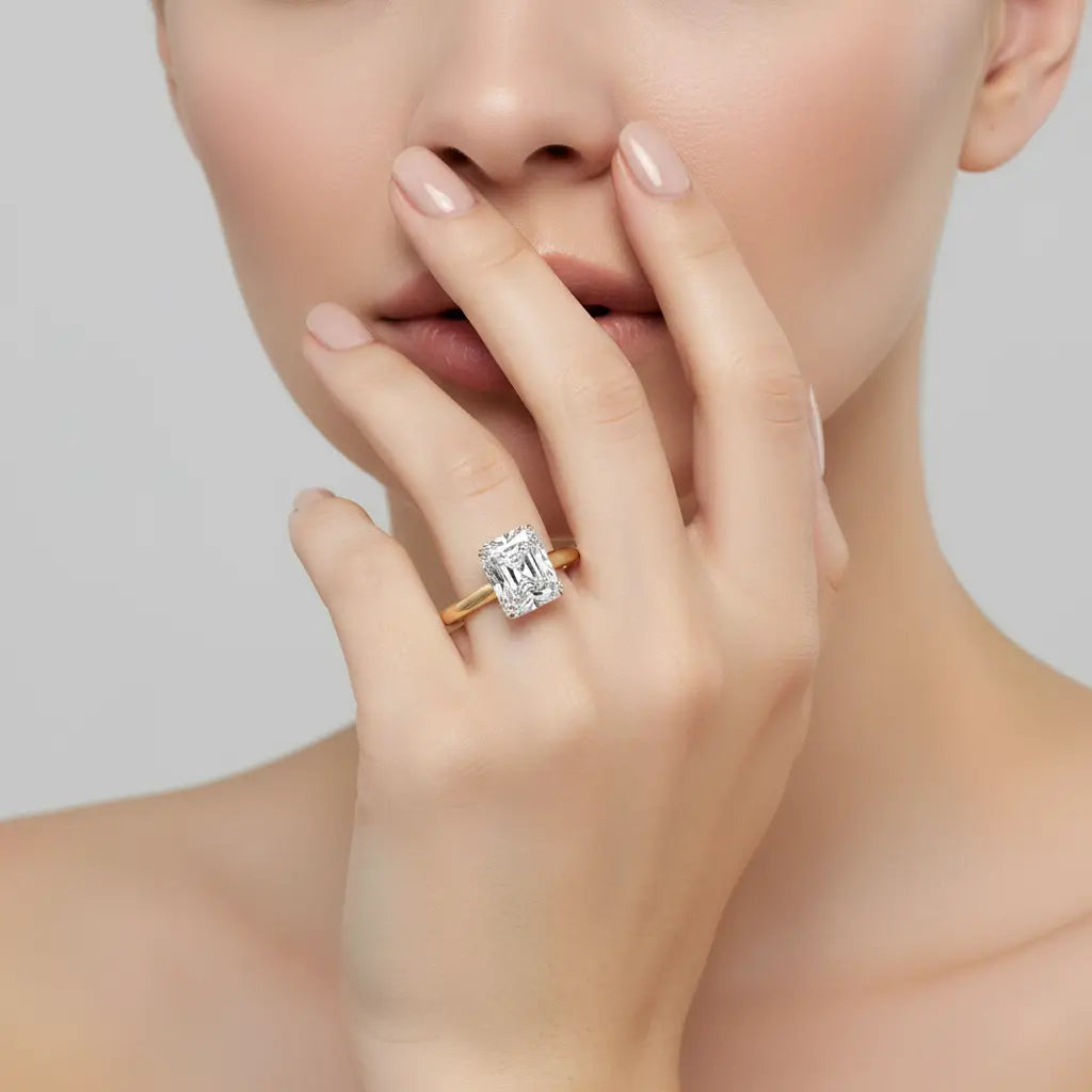 Radiant 4 Claw Solitaire Engagement ring