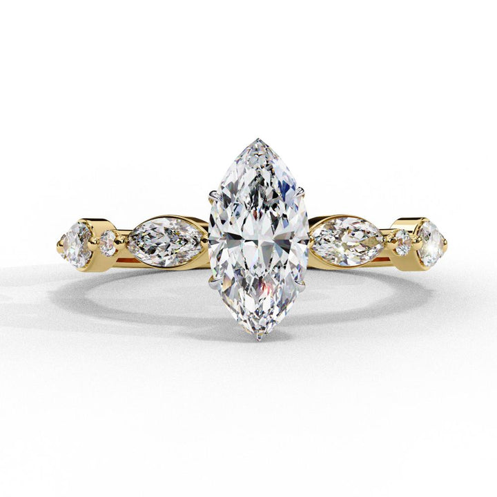 Marquise Solitaire With Accent Engagement Ring