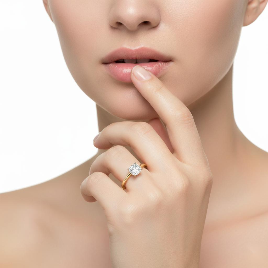 Cushion Solitaire Engagement ring