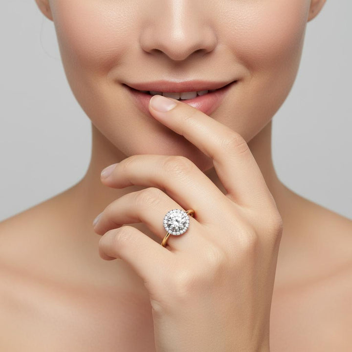 Circle Halo Engagement Rings