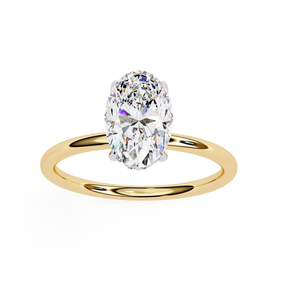 Oval Hidden Halo Engagement Ring