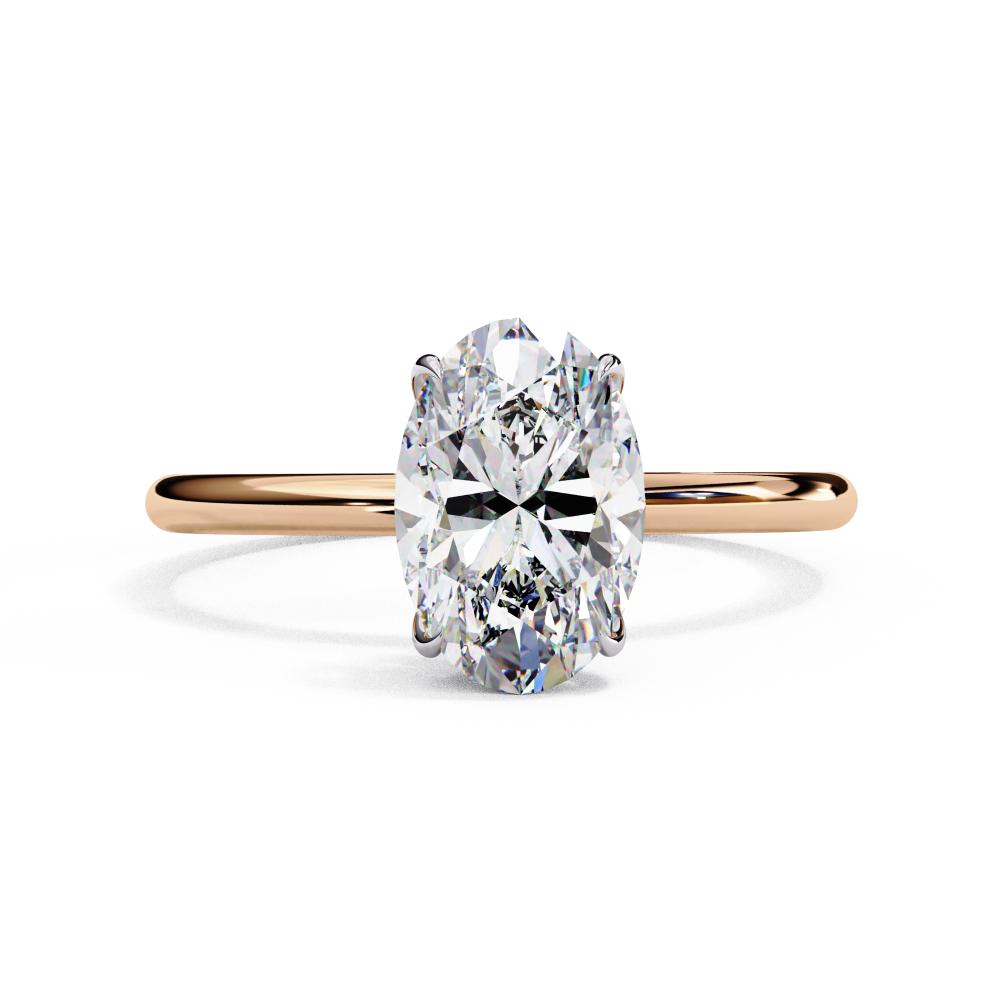 Oval Hidden Halo Engagement Ring