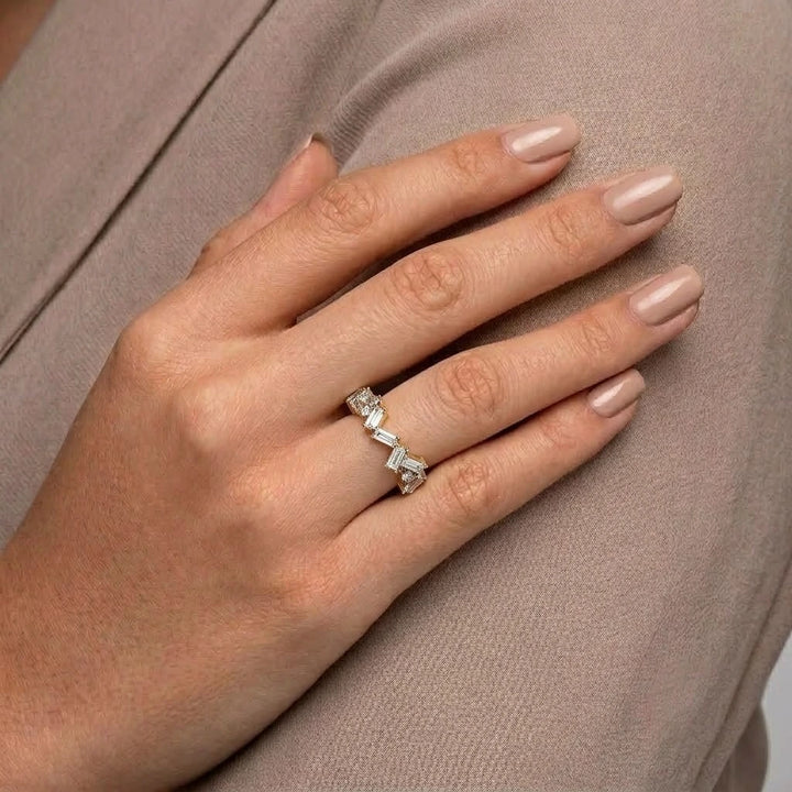 Baguette Unique Style Wedding Band