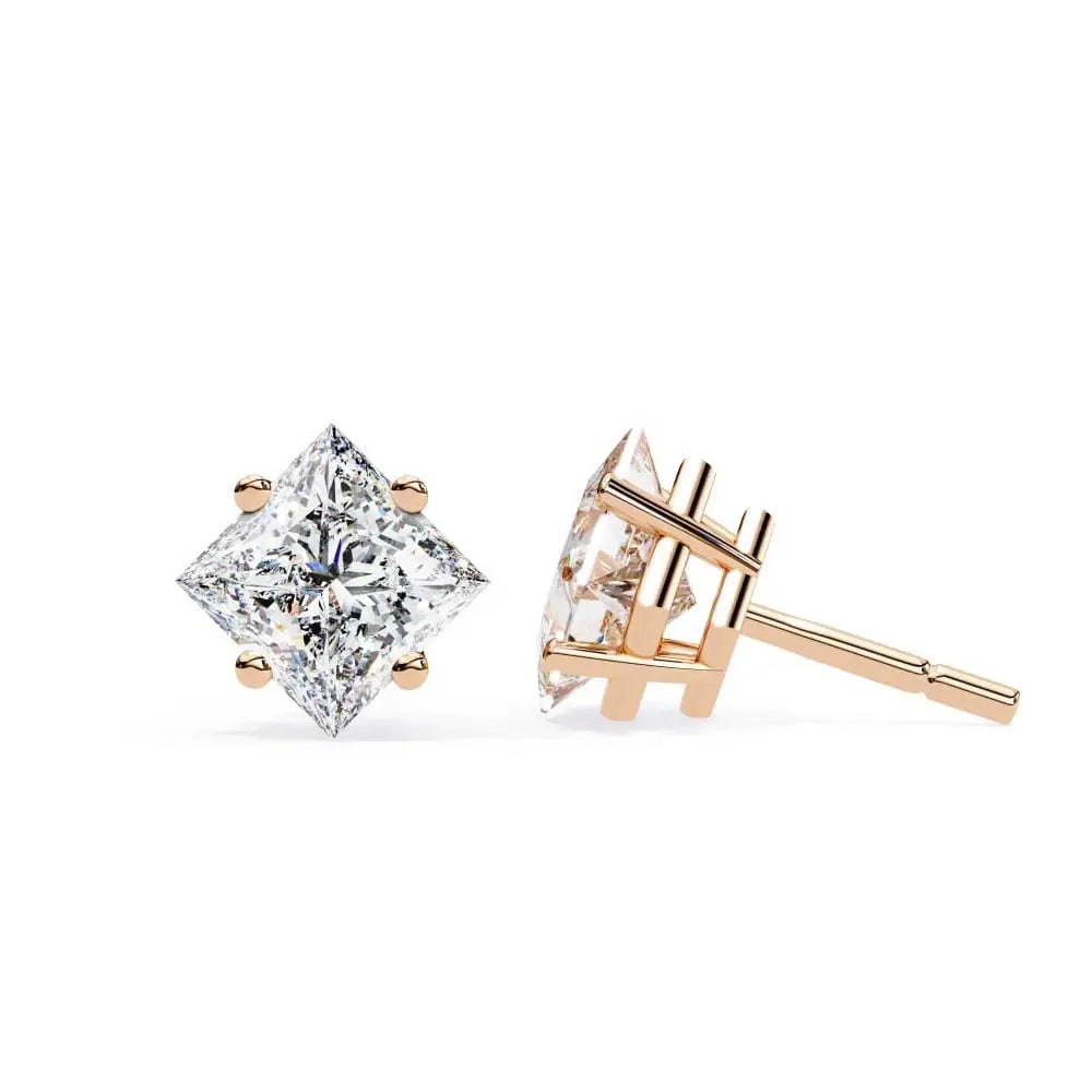 1+1 CT Moissanite Stud earrings in 14k Solid Gold