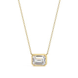 Emerald Bezel Set Pendant with Chain