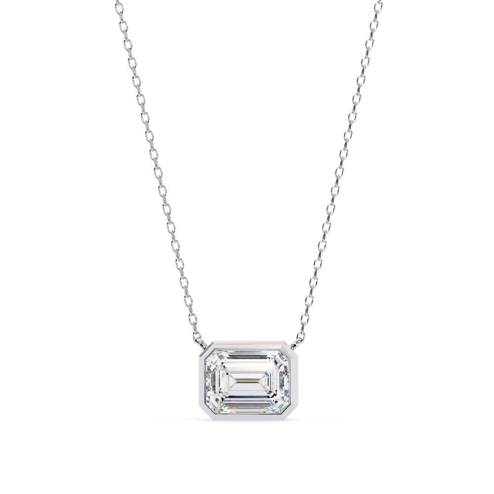 Emerald Bezel Set Pendant with Chain