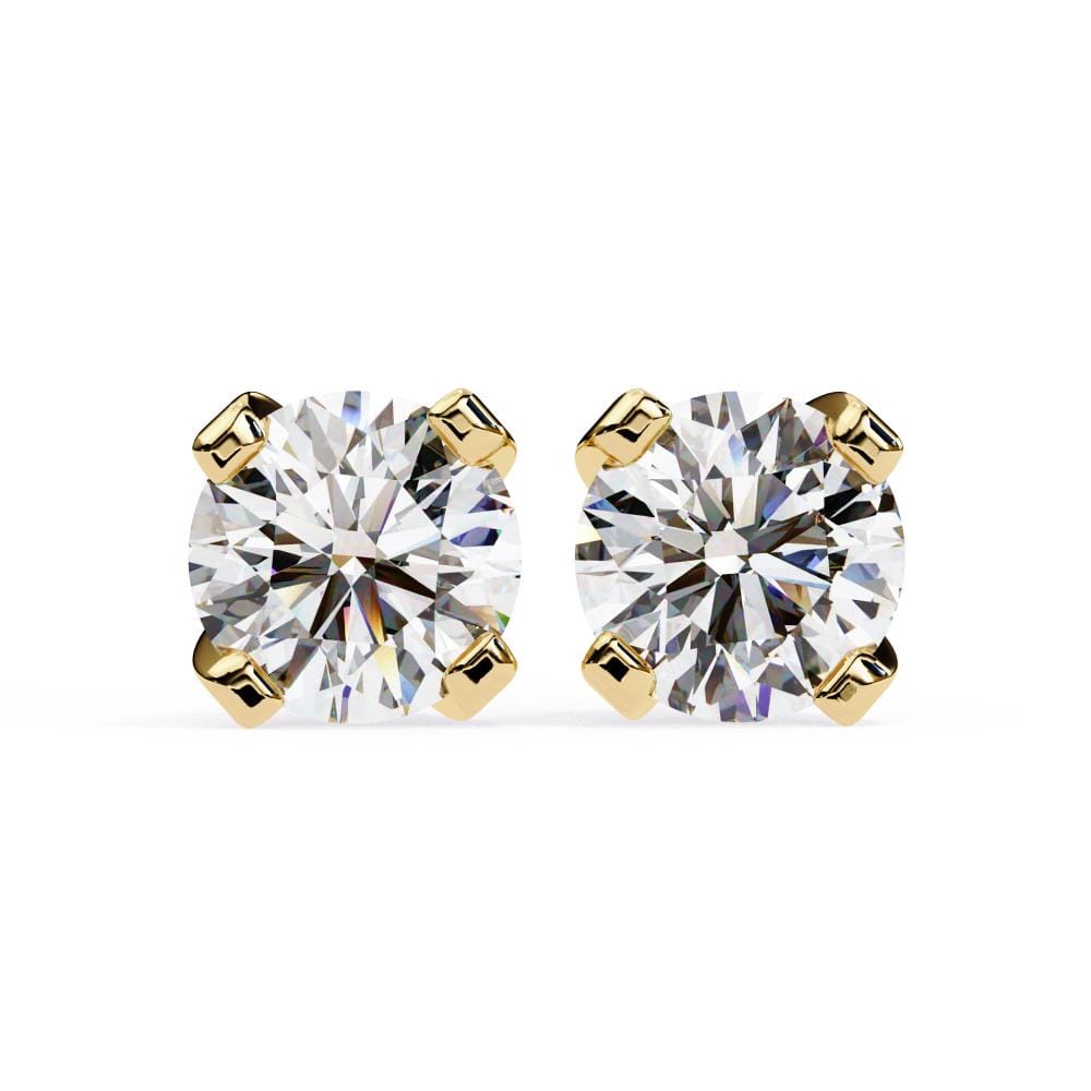 Round Prong Set Solitaire Stud Earrings