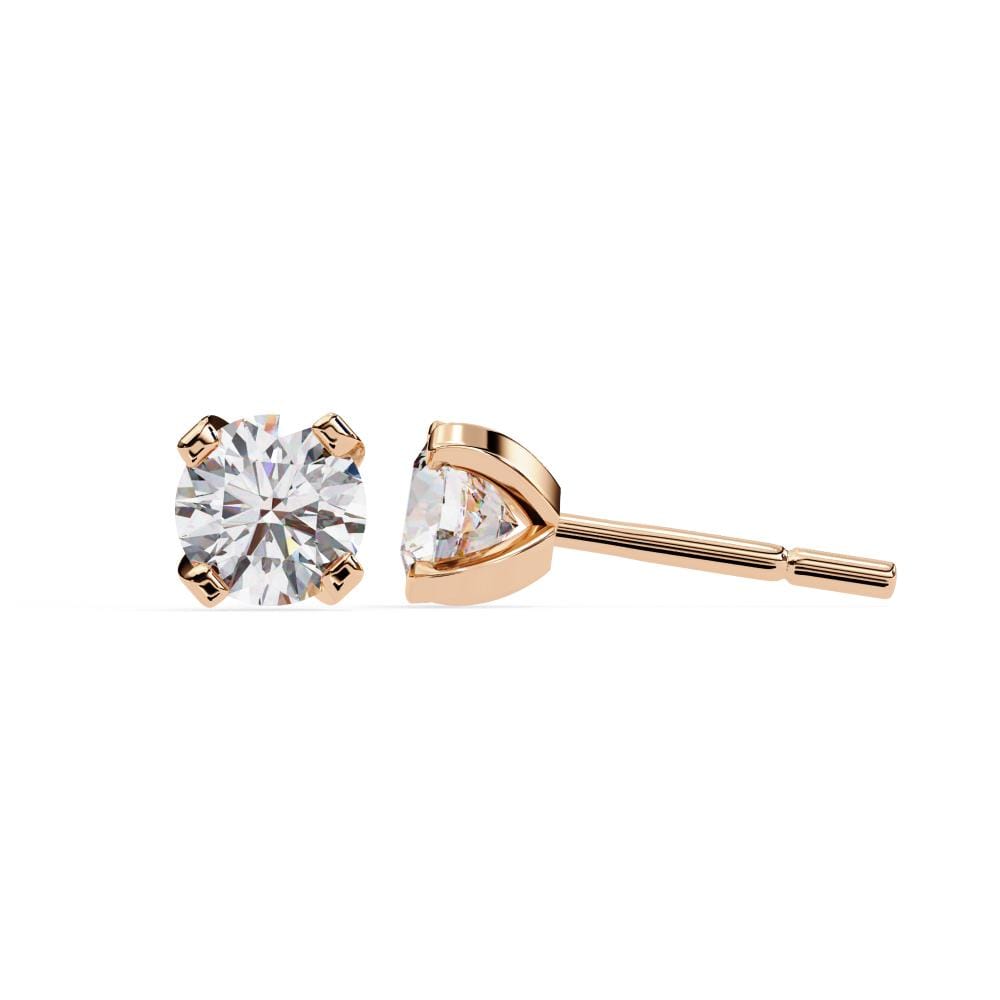 Round Prong Set Solitaire Stud Earrings