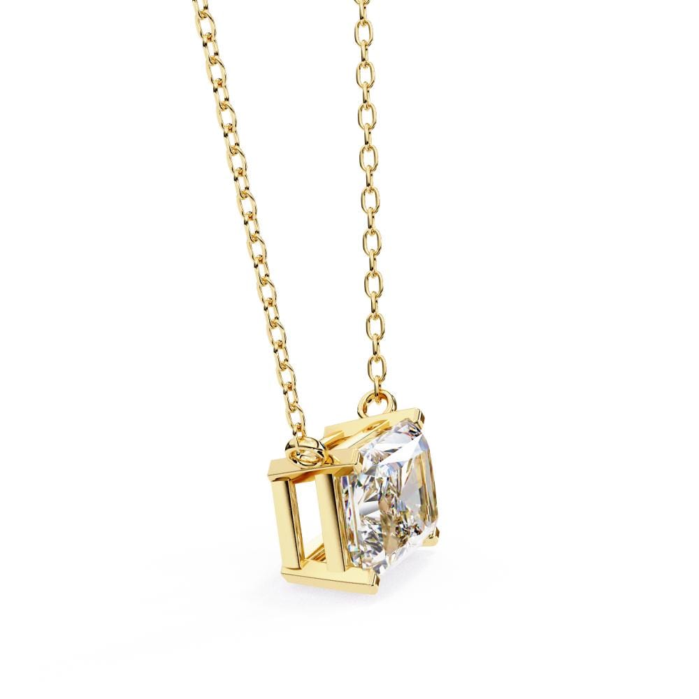 Radiant Solitaire Pendant with Chain