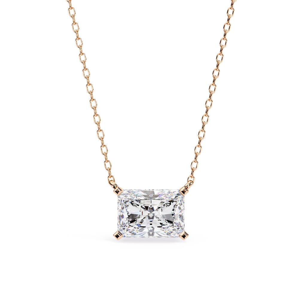 Radiant Solitaire Pendant with Chain