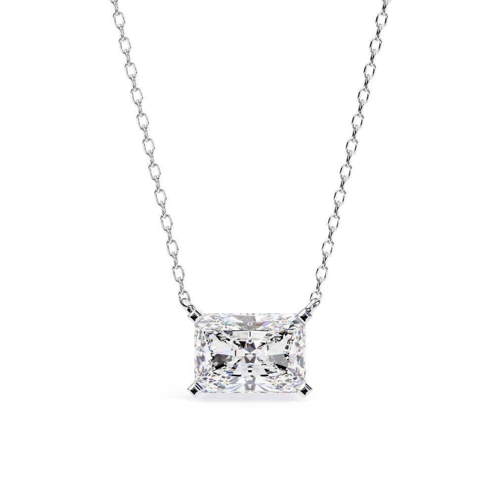 Radiant Solitaire Pendant with Chain