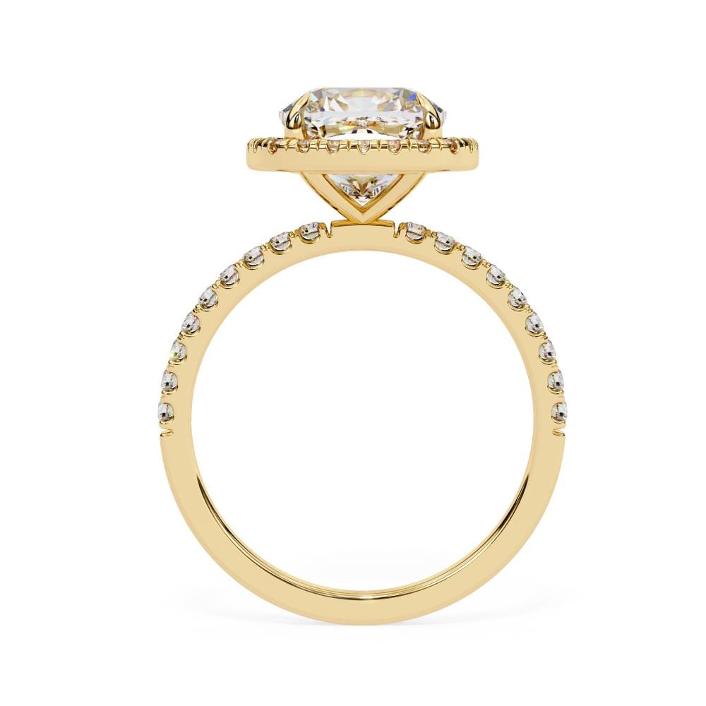 Cushion Halo with Pave Engagement ring