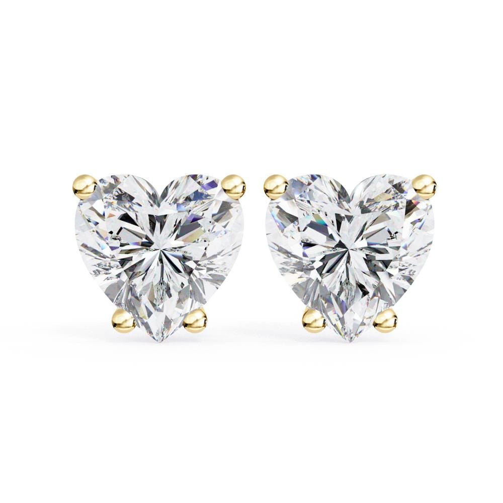 Heart Solitaire Stud Earrings