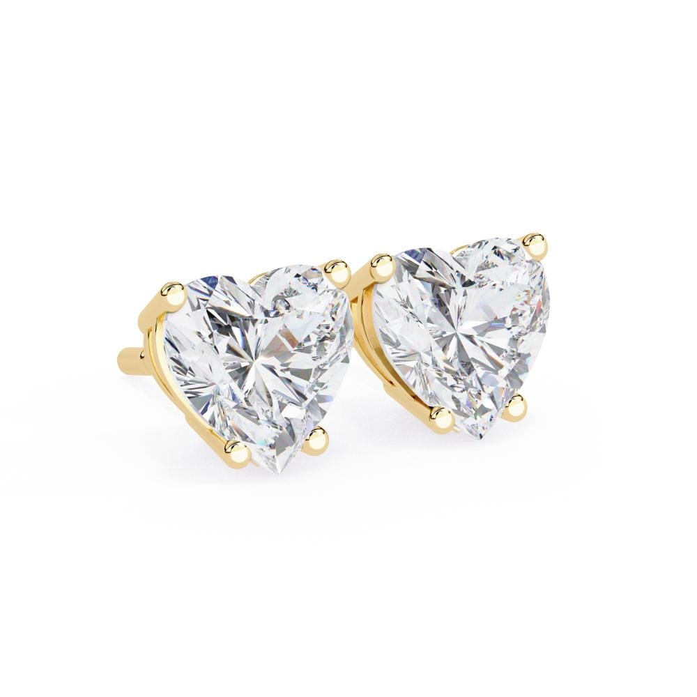 Heart Solitaire Stud Earrings