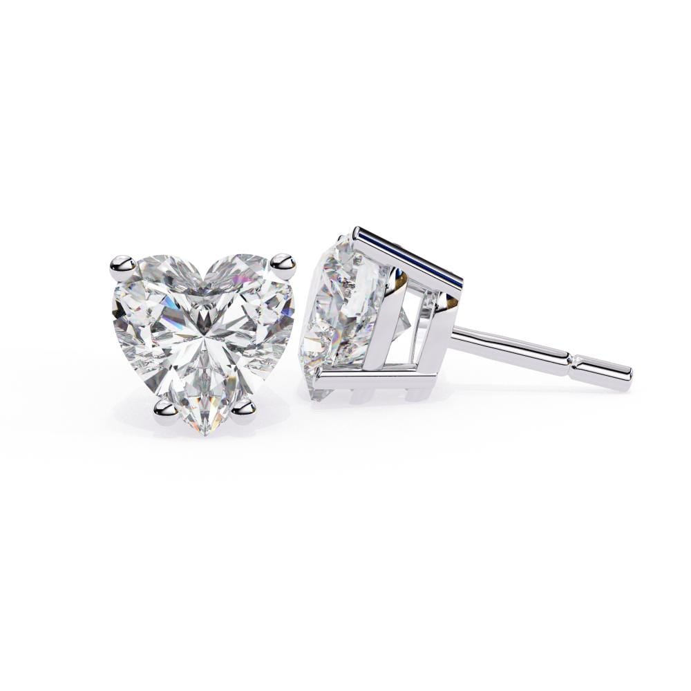 Heart Solitaire Stud Earrings