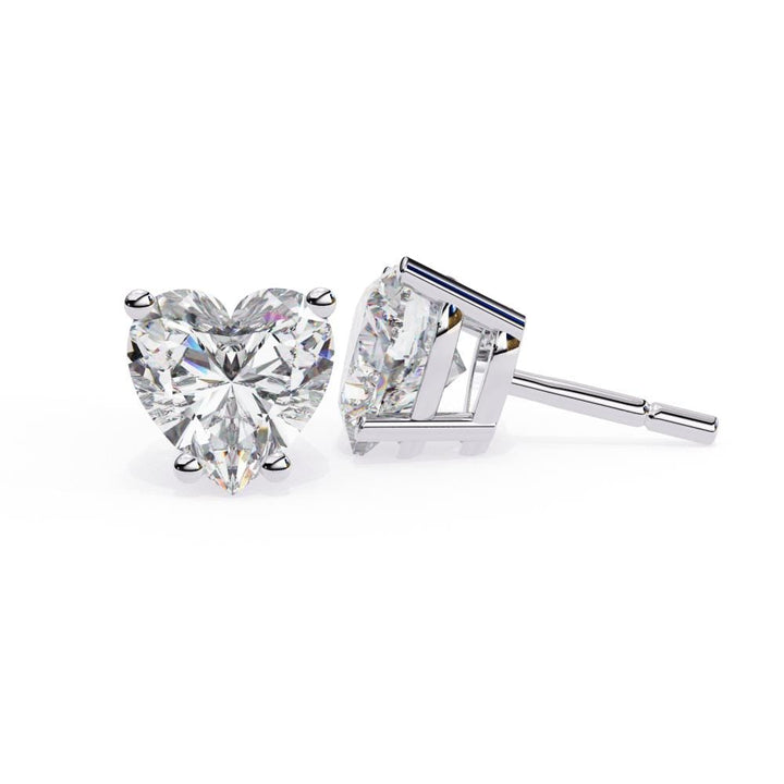 Heart Solitaire Stud Earrings