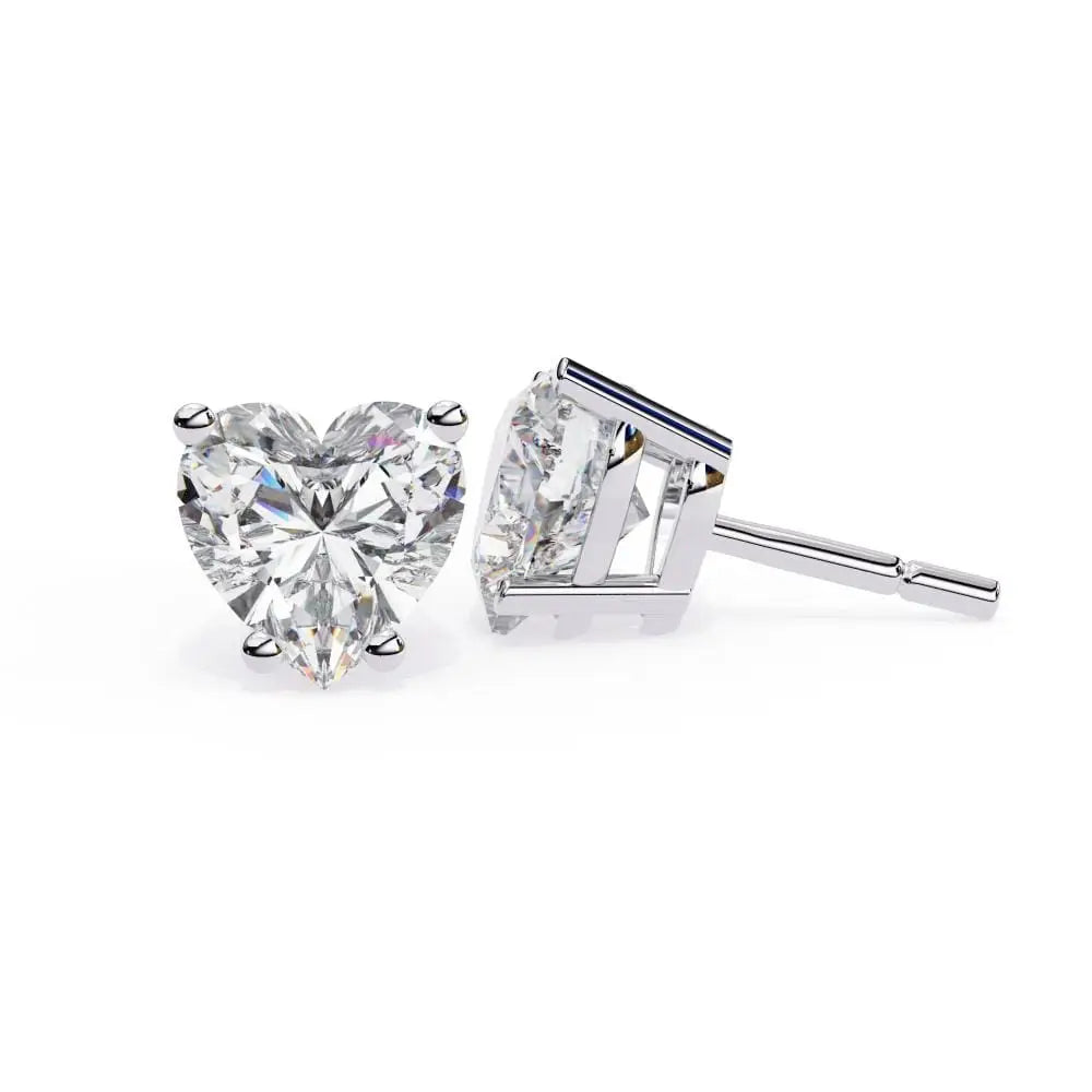1+1 CT Moissanite Stud earrings in 14k Solid Gold