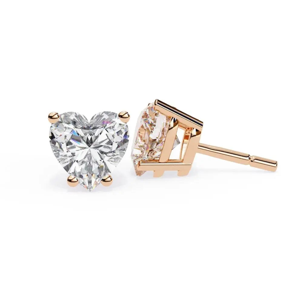 1+1 CT Moissanite Stud earrings in 14k Solid Gold